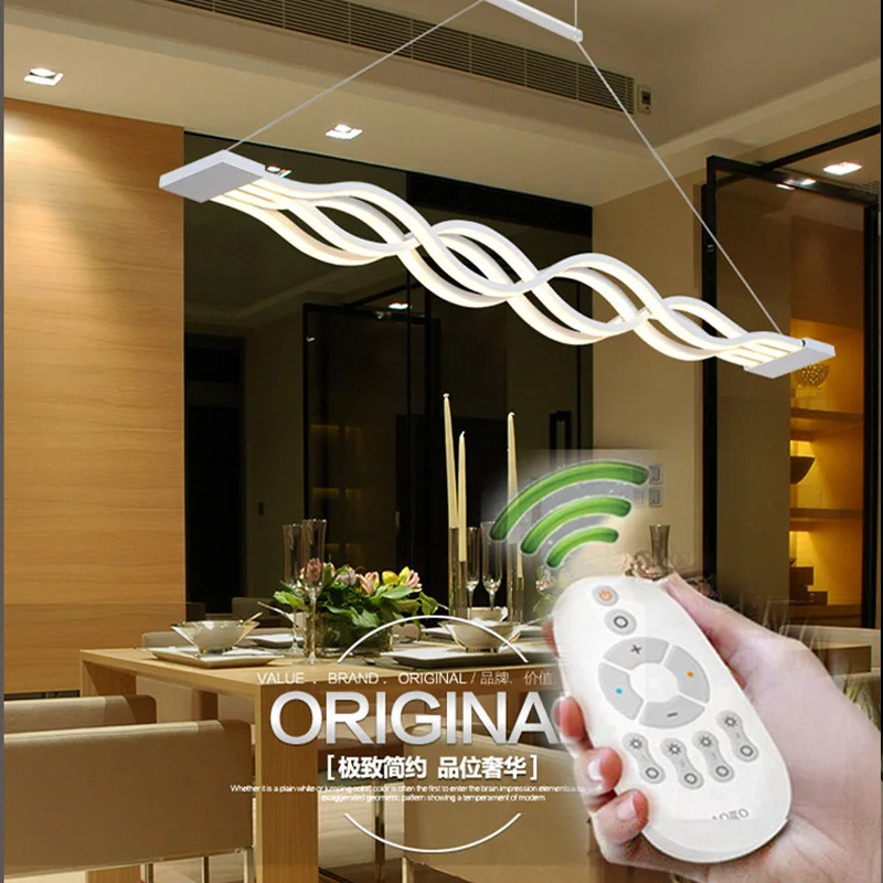 L110cm New Creative Modern LED Pendant Lights Wave Hanging Lamp Dining Room Living Room Pendant Light 110V 220V