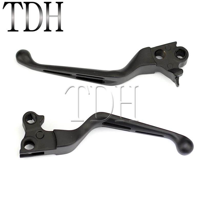 Black Motorcycle Slotted Wide Blade Brake Clutch Handle Levers For Harley Sportster 883 1200 Dyna Street Bob FXDB Heritage