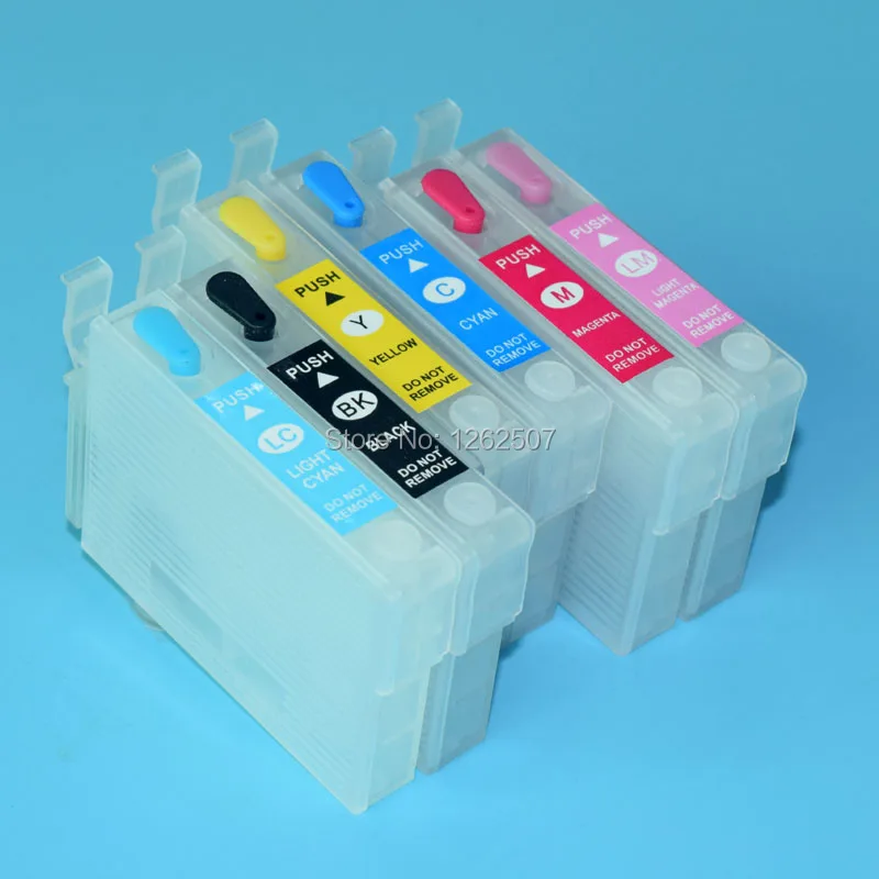 US T0781-T0786 78 Refillable Ink Cartridge With ARC Chips For Epson Stylus Photo R260 R380 R280 RX580 RX680 Artisan 50 Printers