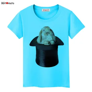 Magic Hat Rabbit T-shirts for women Fashion creative personality lovely shirts Brand Good quality casual tops tees