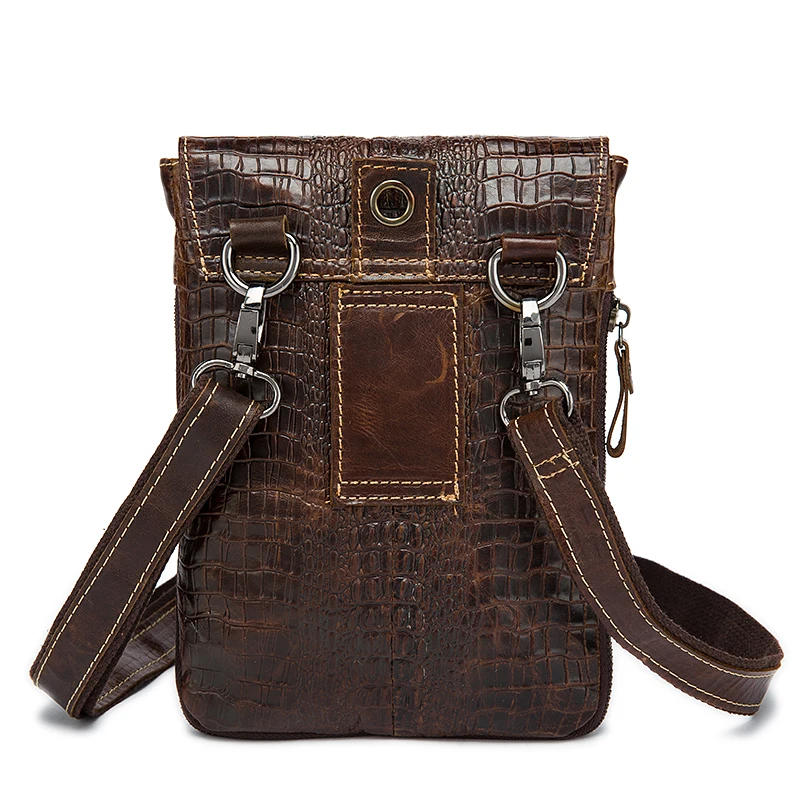 Imagem -04 - Westal Pacotes de Bolsas de Cintura dos Homens de Couro Genuíno Homem Mensageiro Bolsa Crossbody Bolsa de Couro do Couro de Crocodilo Padrão de Design Masculino 8000