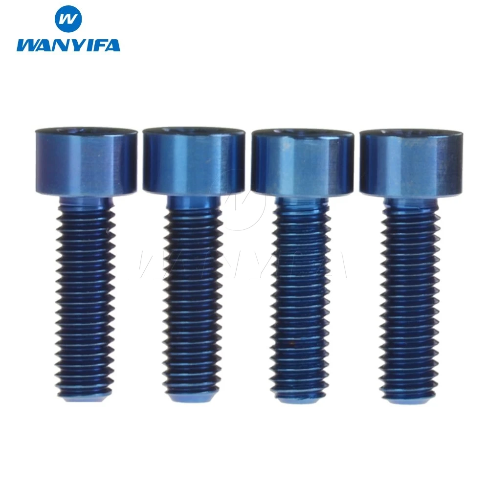 Wanyifa M6x 18 20mm Titanium Ti DIN912 Bolt Hexagon Head Allen Key Screws Bicycle Disc Break Calipe pack of 4