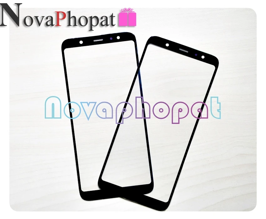 Novaphopat Trước Màu Đen Bên Ngoài LCD Cảm Ứng Kính Cường Lực Màn Hình Cho Samsung Galaxy A10 A20 A30 A40 A50 A60 A70 A90 m10 M20 M30 Ống Kính