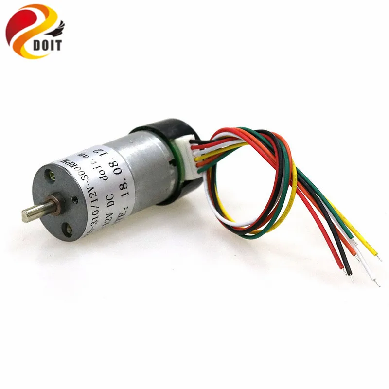 25GA-310 12V 300rpm DC Motor with encoder phi 4mm Speed feedback Deceleration High Torque Brushed Motor for Tank Chassis Robot