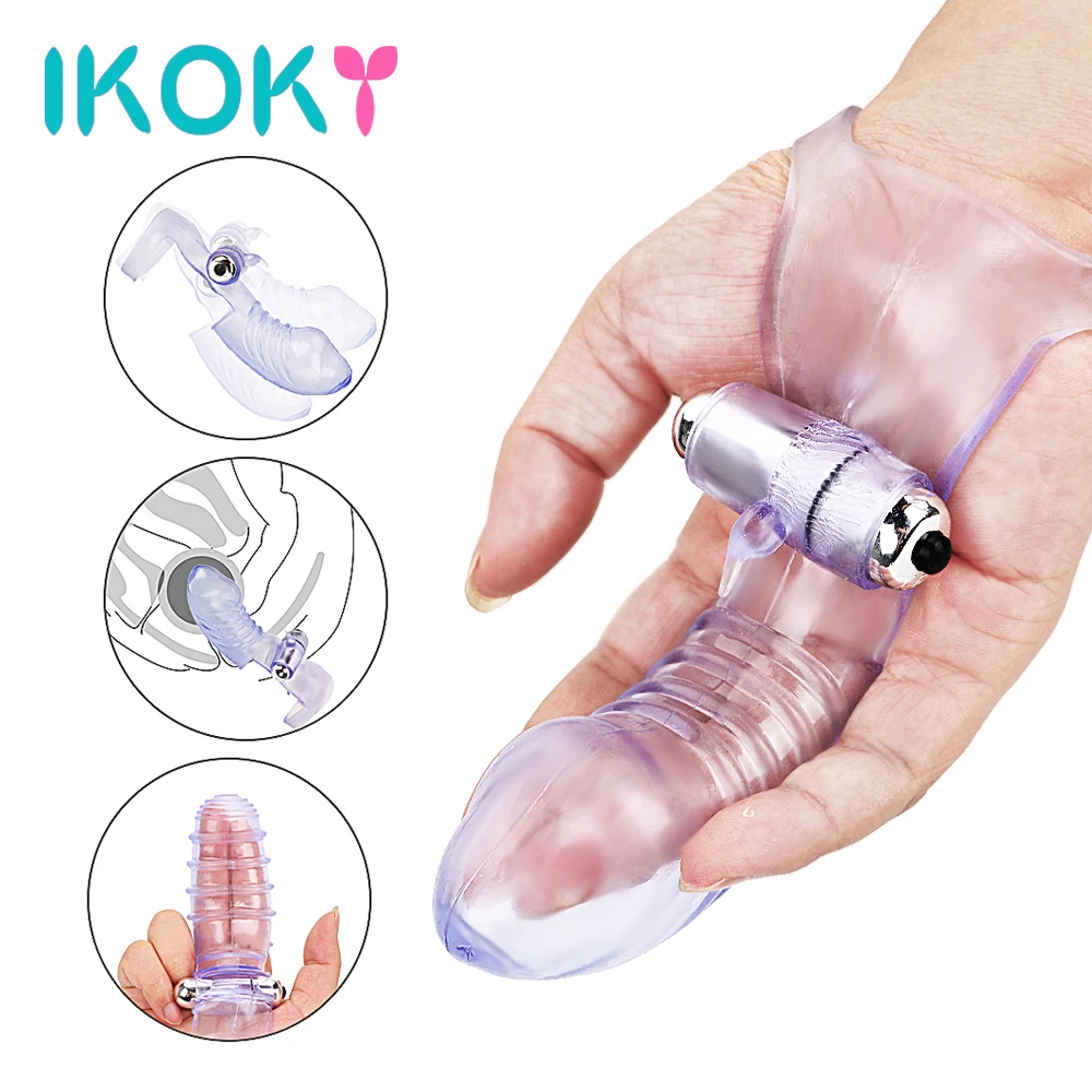 IKOKY Finger Sleeve Vibrator G Spot Massage Clit Stimulate Female Masturbator Sex Toys For Women Sex Shop Adult Products