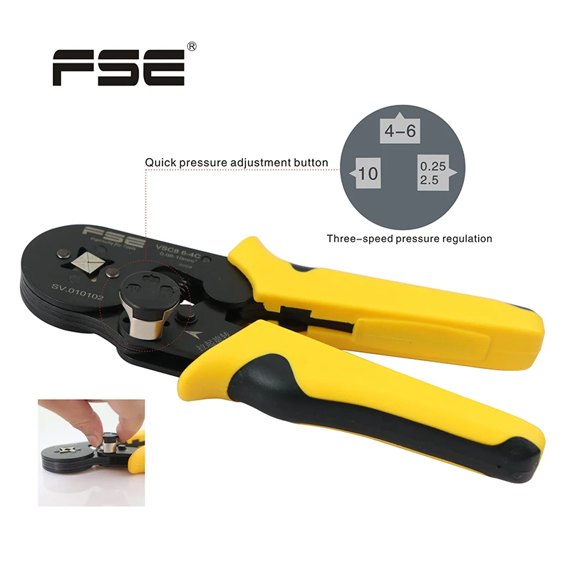 FSE Crimping Plier Crimp Cable Wire Cutter Pliers Crimper Stripper Tool Cutting VSC8 6-4C 0.08-10mm 26-7AWG