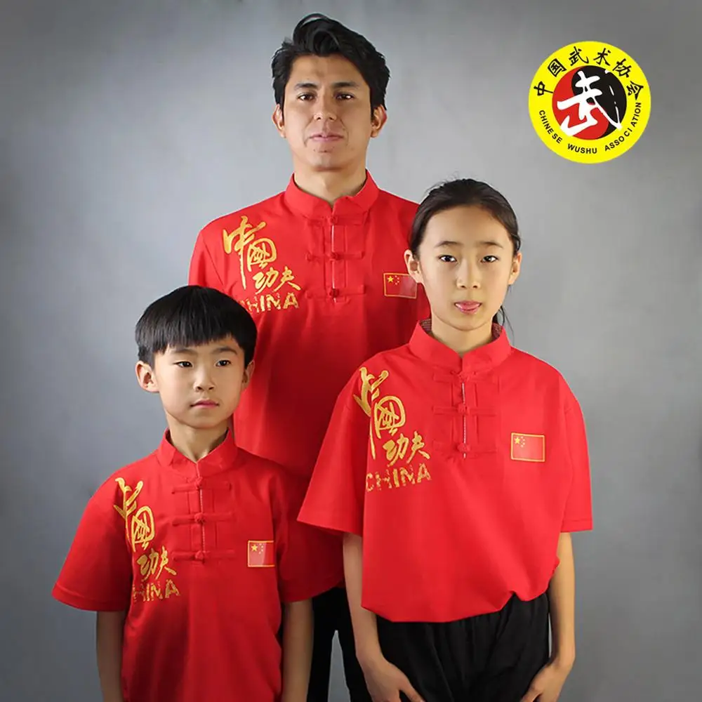 Ccwushu تي شيرت ملابس الووشو موحدة الووشو تي شيرت ملابس الكونغفو الصينية الووشو تايتشي تايجي ملابس موحدة