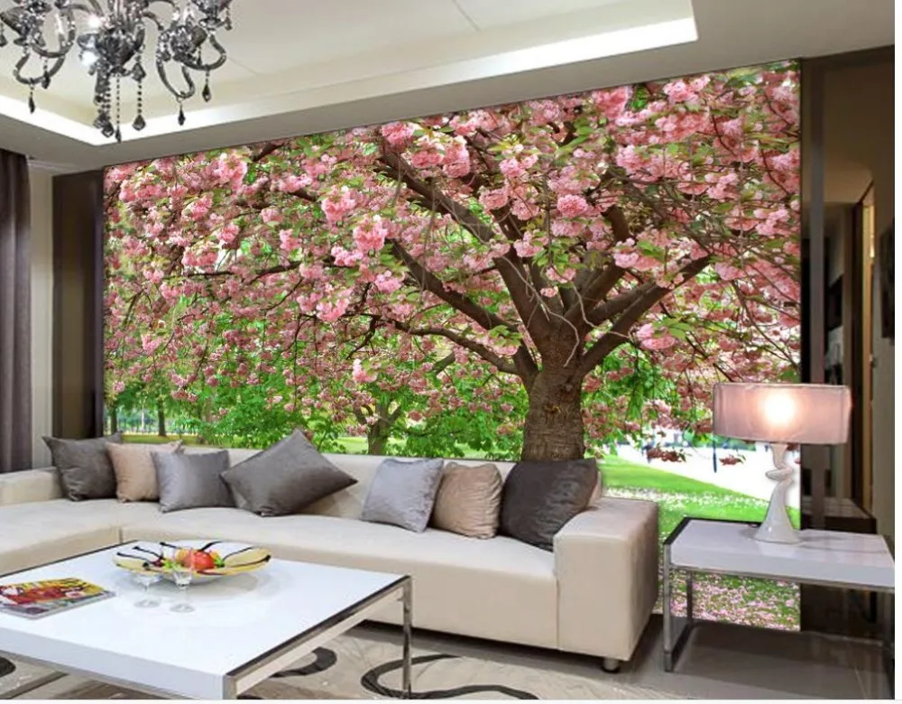 

custom photo wallpaper 3d Peach blossom forest 3d stereoscopic wallpaper mural 3d paintings Home Decoration