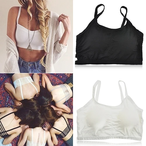 

Women's Sexy Bralette Caged Back Cut Out Strappy Padded Bra Bralet Vest Crop Top