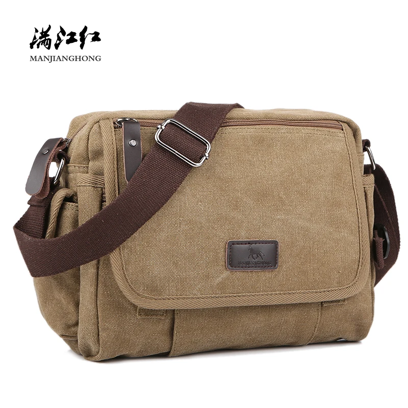 Bolsos de mensajero casuales multifuncionales para hombres, bolsos de hombro de ocio de lona, bolso cruzado pequeño Vintage para hombres