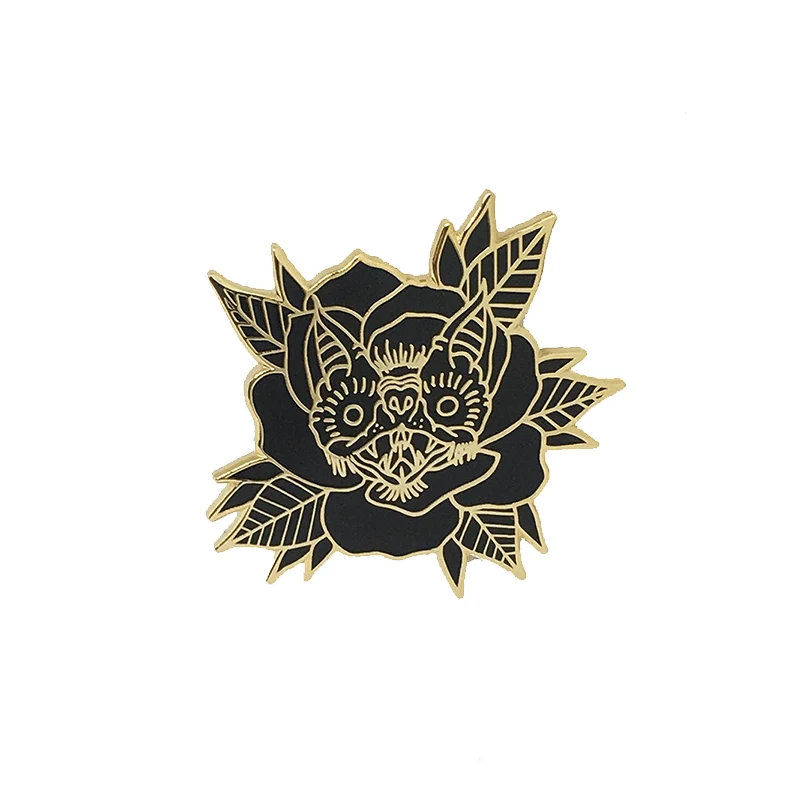 

Bat Rose Gold Tiger Lapel Pin Brooch