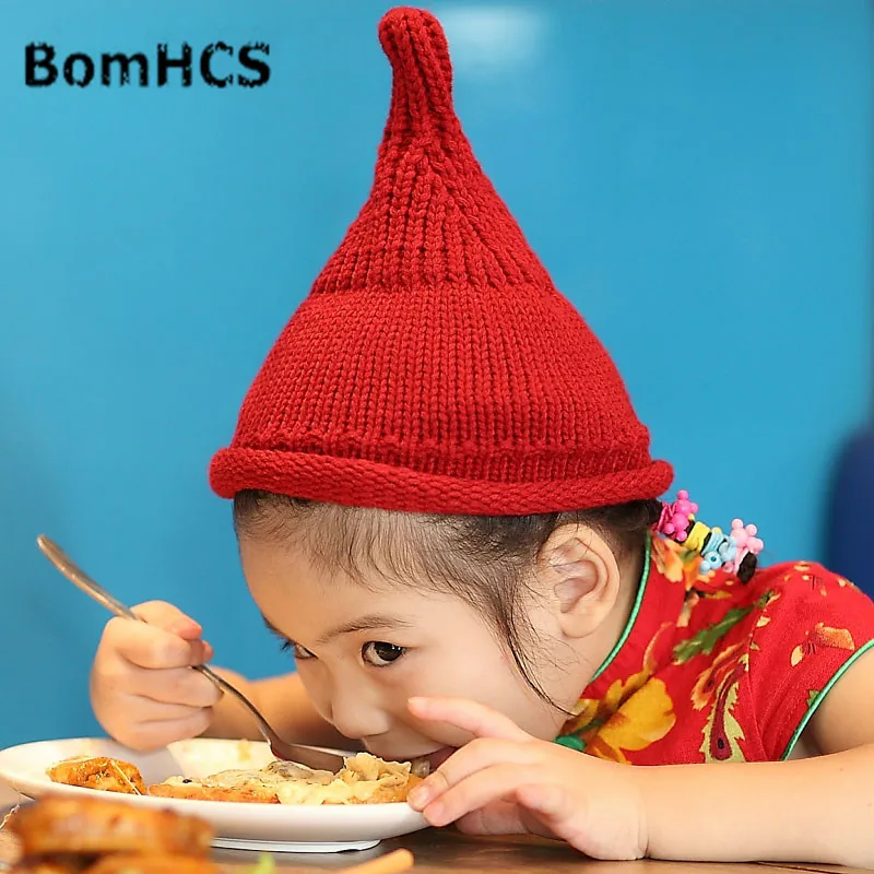 BomHCS Cute Baby Winter Hat 100% Handmade Knitted Beani Hat Child Nipple Braids Cap