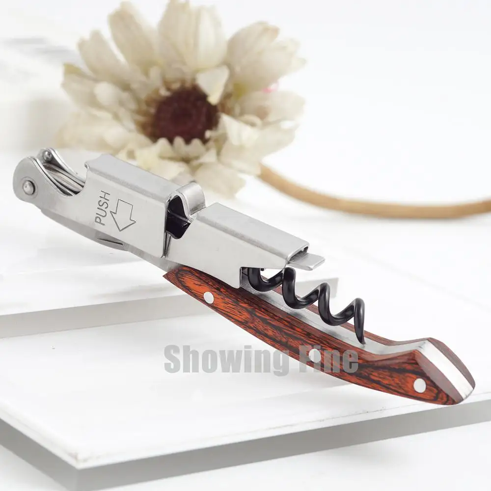 Laser Personalized Custom Corkscrew Opener Wine Bottle Opener with Flannel Bag Packing Particular Novel and Meaningful Gift