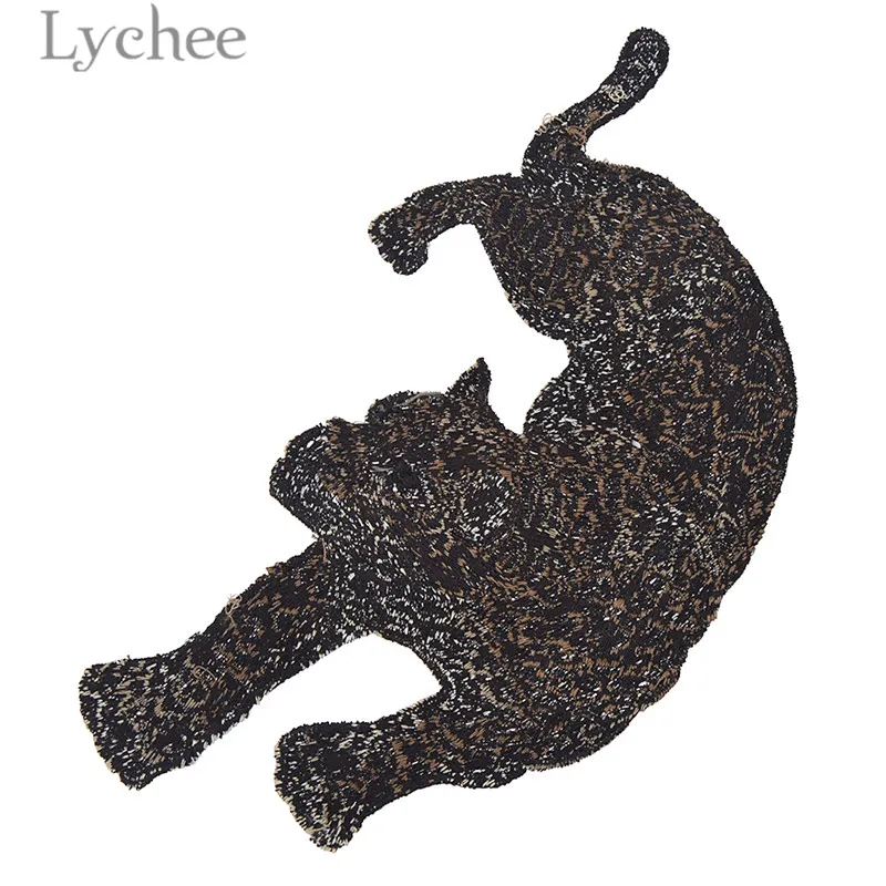 Lychee Life 1 para Leopard łaty hafty wzór ze zwierzętami szyć na aplikacje DIY materiał do szycia dostaw dla płaszcz kurtka dżinsy