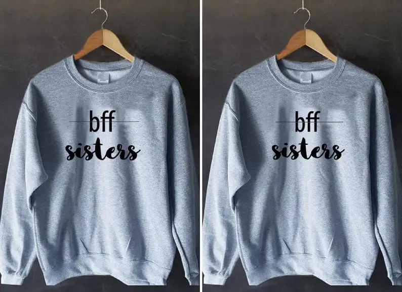 

Skuggnas New Arrival Best friend Pullover Fashion Couple's Sweatshirt Long Sleeved Tumblr Jumper Crew Neck bff Clothing Dropship