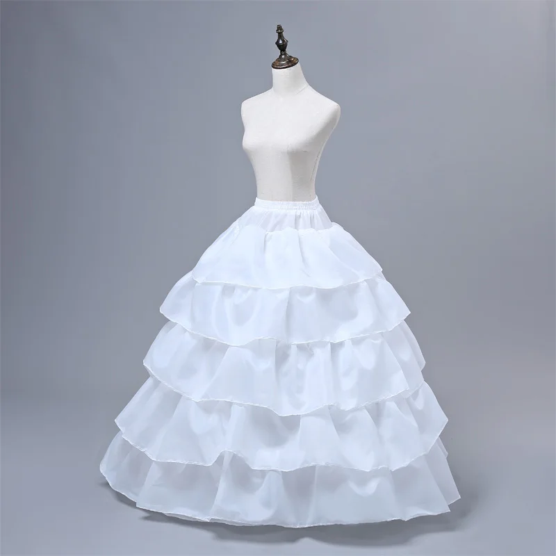 4 aros 5 camadas casamento petticoat vestido de baile crinoline deslizamento underskirt para vestido de casamento alta qualidade