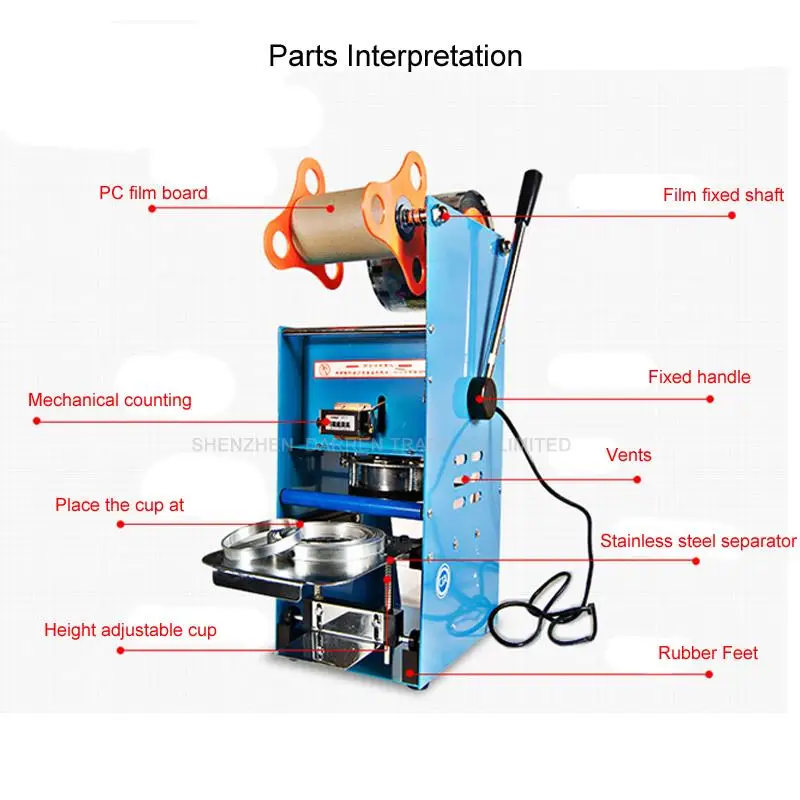Imagem -03 - Plástica da Selagem do Chá do Leite da Máquina 9.5 v do Copo de 220 cm com Função de Contagem Et-d9 220v 7.0cm-máquina