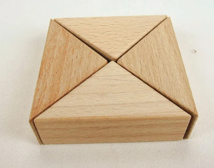 10 pcs/lot.5x7x2.5cm 나무 isosceles 삼각형 조기 교육 장난감 조립 블록 일치 장난감 유치원 공예