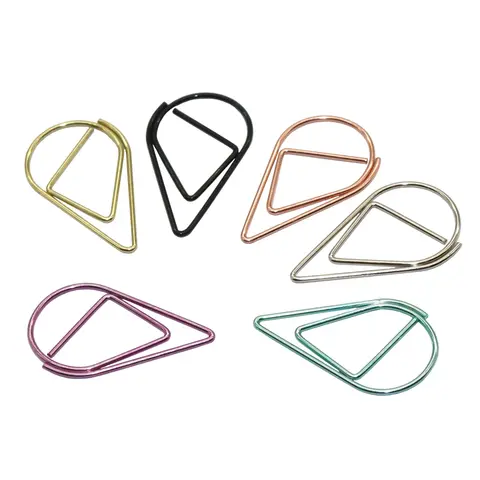 Metal Drop Shape Paper Clips 60pcs MY Kraft Paper