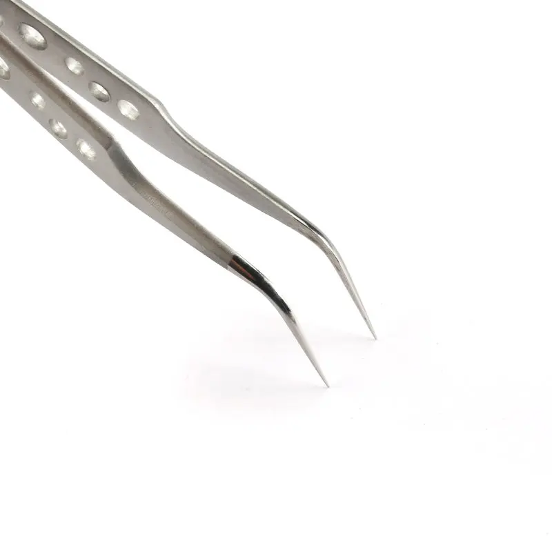 QIAO Tweezers Bend+Straight Stainless Steel Industrial Cross Stainless Steel Excellent Quality Tweezers Rhinestone Tool