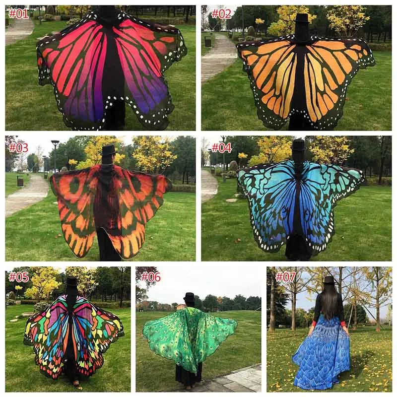 Multi-Purpose Irregular Chiffon Boho Bohemia Tapestry Beach Throw Mat Shawl Butterfly Peacock Shape Fashionable Decoration