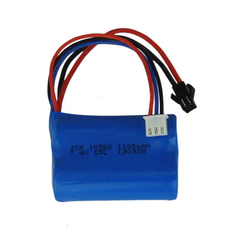 7.4V 1100mAH Remote control helicopter General Li battery 1100mAH 15C 7.4V discharge Lipo battery 18500 SM Plug