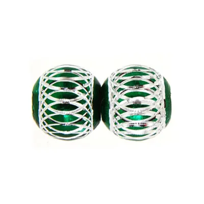 

500 pcs green aluminium round spacer beads 12 mm