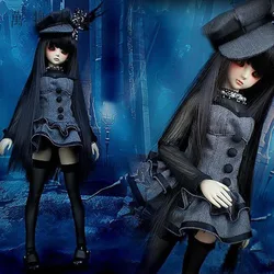 사용자 정의 새로운 도착 3pcs 1/3 1/4 BJD SD MSD 인형 옷 귀여운 뱀파이어 작은 검은 회색 드레스