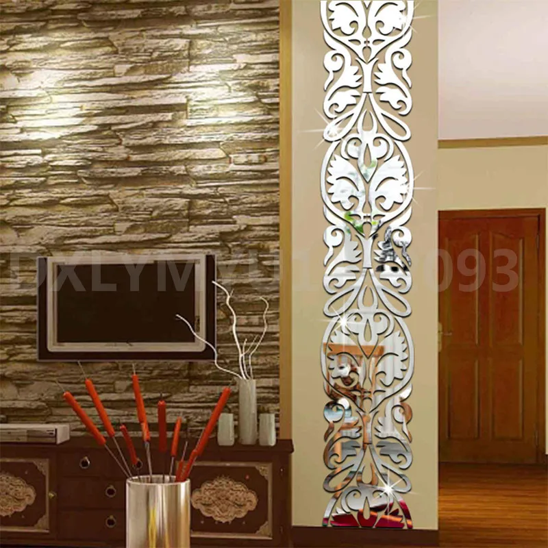 Diy 3D Mirror Wall Sticker Living Room Edge Strip Corner Line Acrylic Home Decoration Stickers for Wall Art Mural Wall Decor