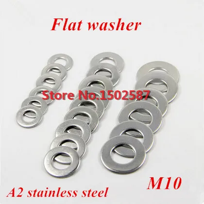 

100 Pieces M10*20*2.0 Thick DIN 125 Flat Washer A2-70 Stainless Steel SS304 m10 Ring Gasket