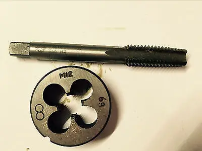 

1pc HSS Machine M12 X 1.75mm Plug Tap and 1pc M12 X 1.75mm Die Threading Tool