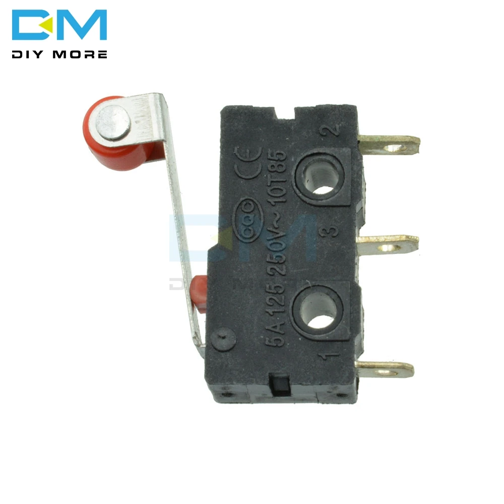 10Pcs KW12-3 Micro Roller Lever Arm Normally Open Close Limit Switch Control Module AC 125V-250V 5A PCB Board DIY