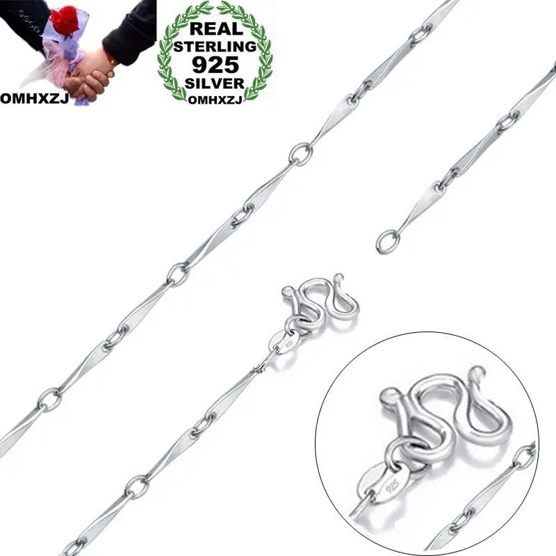 OMHXZJ Wholesale Personality Fashion Unisex Party Wedding Gift Silver 1MM Twisted Chain 925 Sterling Silver Chain Necklace NC174