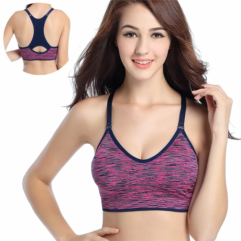 Soutien-gorge de sport pour femme, respirant, séchage rapide, antichoc, croisé dans le dos, push up, fitness actif, gymnastique, course à pied