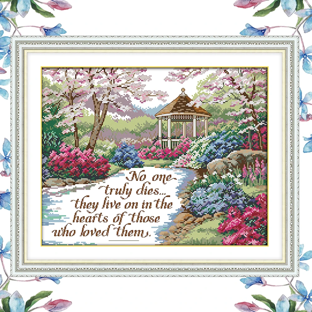 NKF True Love Lasts Forever Stamped Cross Stitch Kit 11CT14CT DIY Needlework Embroidery Chinese Cross Stitch Sets for Home Decor