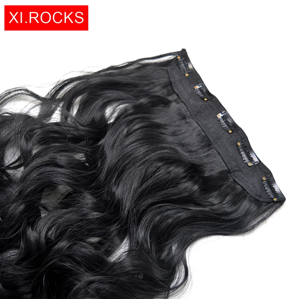 Xi Rocks WJJ12070/1p Curly Clip In Hair Extensions wig Synthetic For Women 70cm Long False Hair Natural Thick wigs Extension