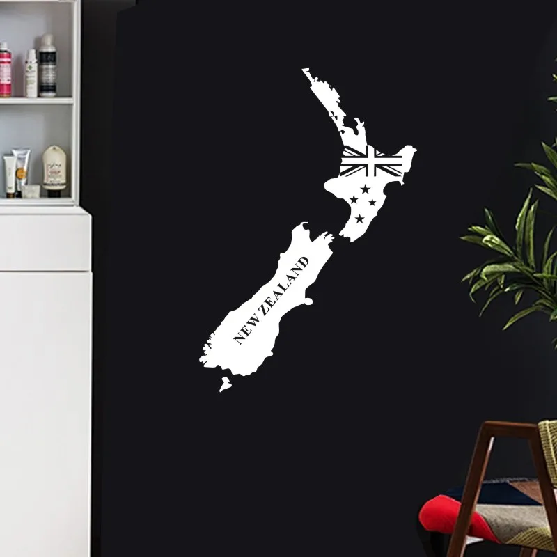 New Zealand Map Sticker Decal Posters Coffee Shop Vinyl Wall Car Decals Pegatina Decal Decor Mural Map Sticker