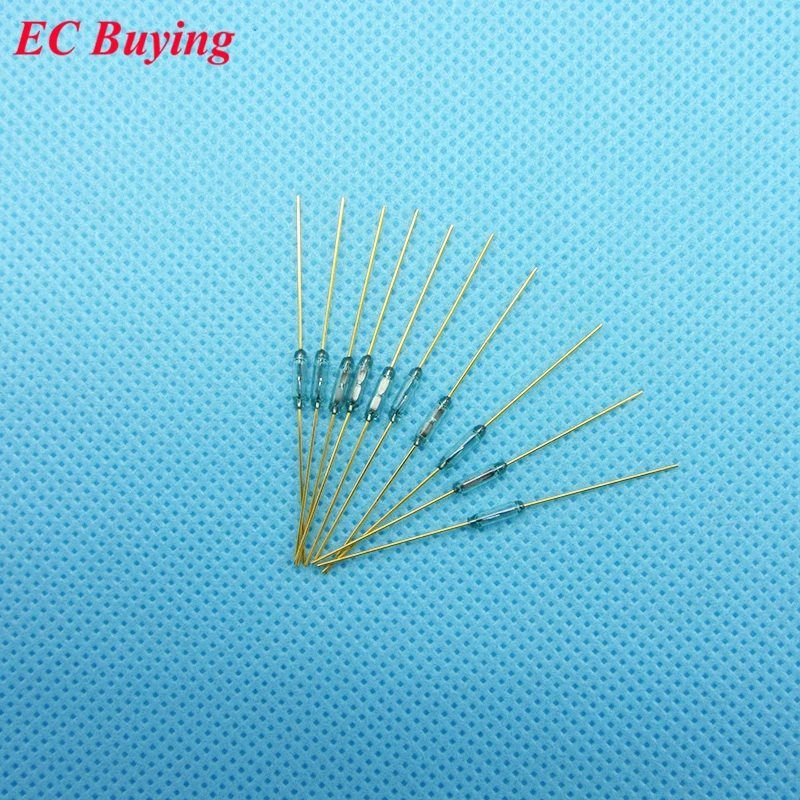 50pcs/1pc Reed Switch 1.8*7mm 1.8x7mm Magnetic Control Switch Green Glass Switches Normally Open NO Contact For Sensors