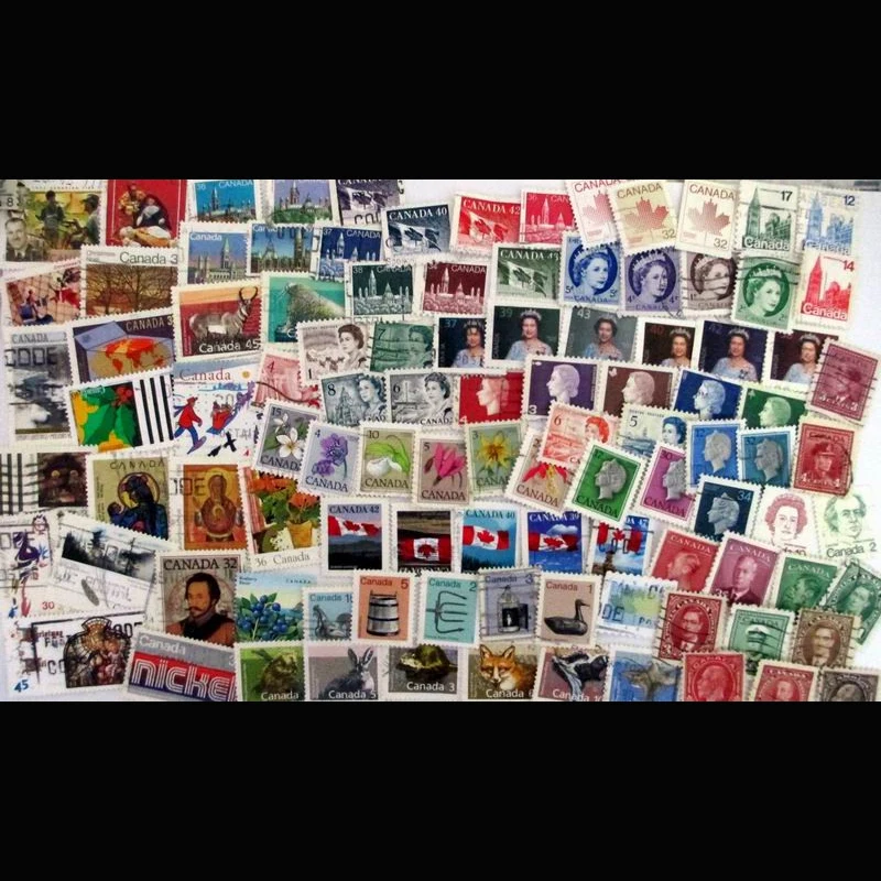 Canada100 PCS / LOT All Different Postage  Stamps With Post  Mark  No repeat In Good Condition For Collecting