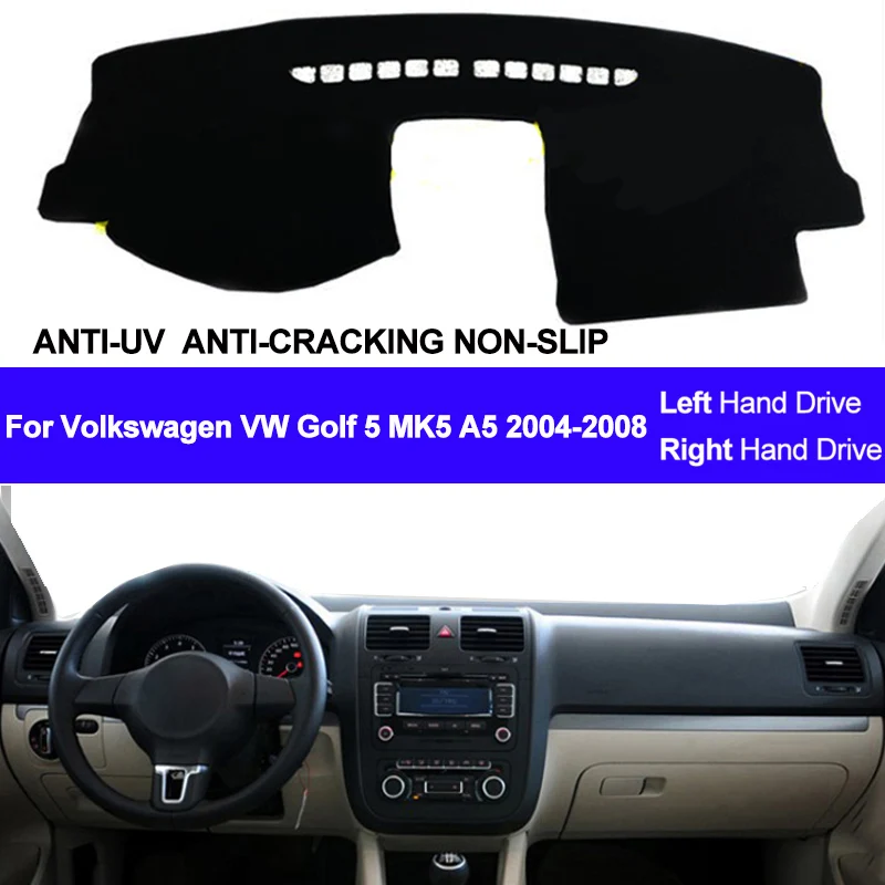 Car Dashboard Cover Dash Mat For Volkswagen VW Golf 5 MK5 A5 2004 2005 2006 2007 2008 Dashmat Pad Carpet Sun Shade Car Styling