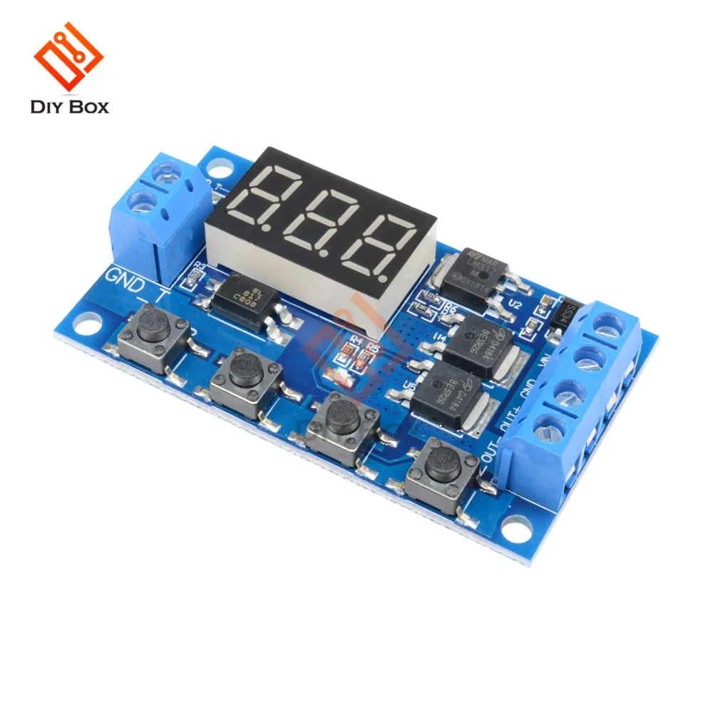 Dc 12v 24v tempo de atraso interruptor do relé módulo gatilho ciclo placa de circuito tubo duplo mos controle temporizador relé dc motor led luz