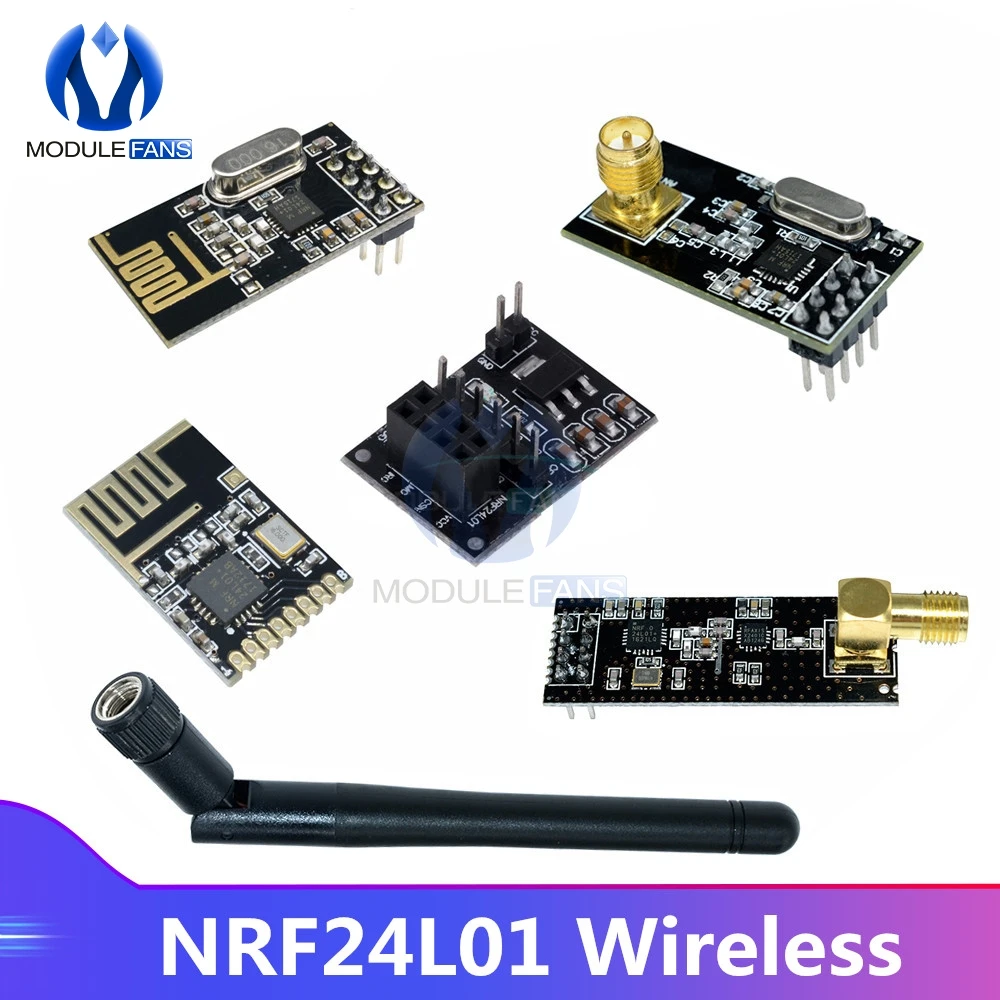 NRF24L01 Wireless Module Board 8 Pin Receiver Transmitter Microcontroller 2.4GHz Antenna Socket Adapter Plate Board for Arduino