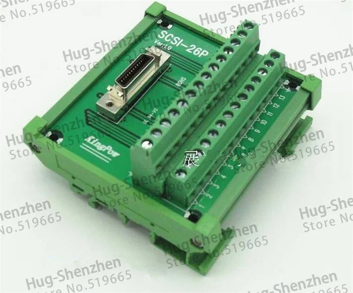 High quality SCSI 26P 26 Pin CN slot 180 degree acquisition card Terminal Block Breakout Board Adapter DIN Rail Mounting 5pcs