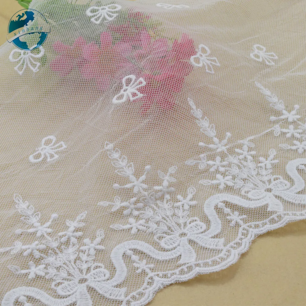 21cm Wide Cotton Embroid Lace Edge Sewing Ribbon Guipure Trim Wedding DIY Garment Curtain Accessories African Doll lace#3953