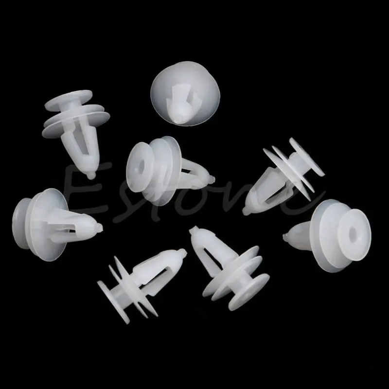 New 20Pcs White Plastic Rivets Retainer Push Clips 9mm Hole for Car Bumper Fender