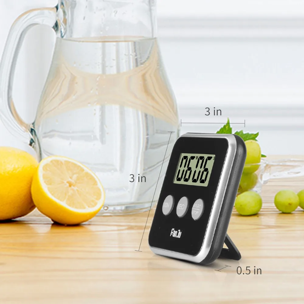 FanJu FJ231 Digital Timer Kitchen Countdown Magnetic Large Display Loud Alarm Easy to Use Mini Back Stand Cooking Timer