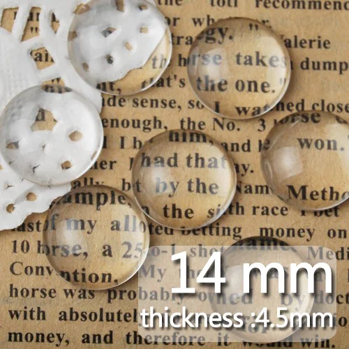 

14MM Round Flat Back clear Crystal glass Cabochon,Top quality;clear cabochon title;glass cabochon,sold 200pcs/lot-C1055