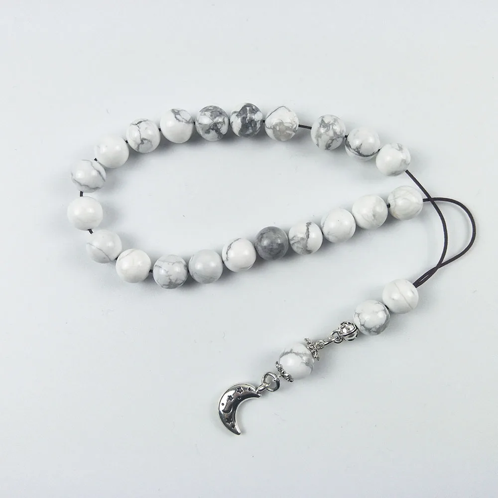 10mm White howlite Muslim Prayer Beads Islamic Tasbih Allah Prayer Tesbih Islam Misbaha worry beads