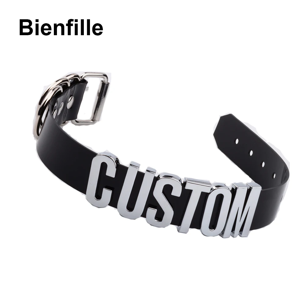 Customized PVC Choker Collar Custom Personalized Name Choker Cosplay Choose Letters Necklace Women