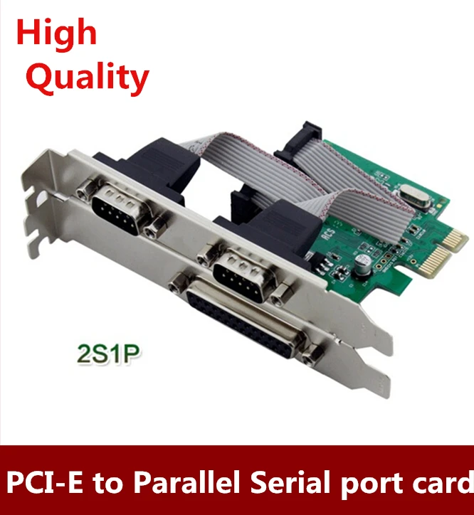 10PCS/LOT   2 Serial + 1 Parallel IEEE 1284 Controller card PCI Express to RS232 com port + printer LPT port adapter